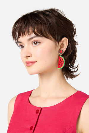 Princess Highway - Watermelon Beaded Earrings - watermelon