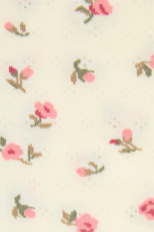 Princess Highway - Pointelle & Floral Socks - cream