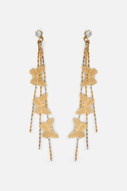 Princess Highway - Butterfly Drop Earrings - gold