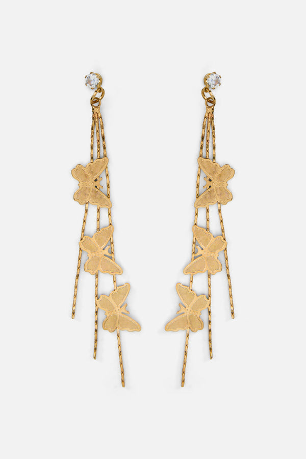 Princess Highway - Butterfly Drop Earrings - gold