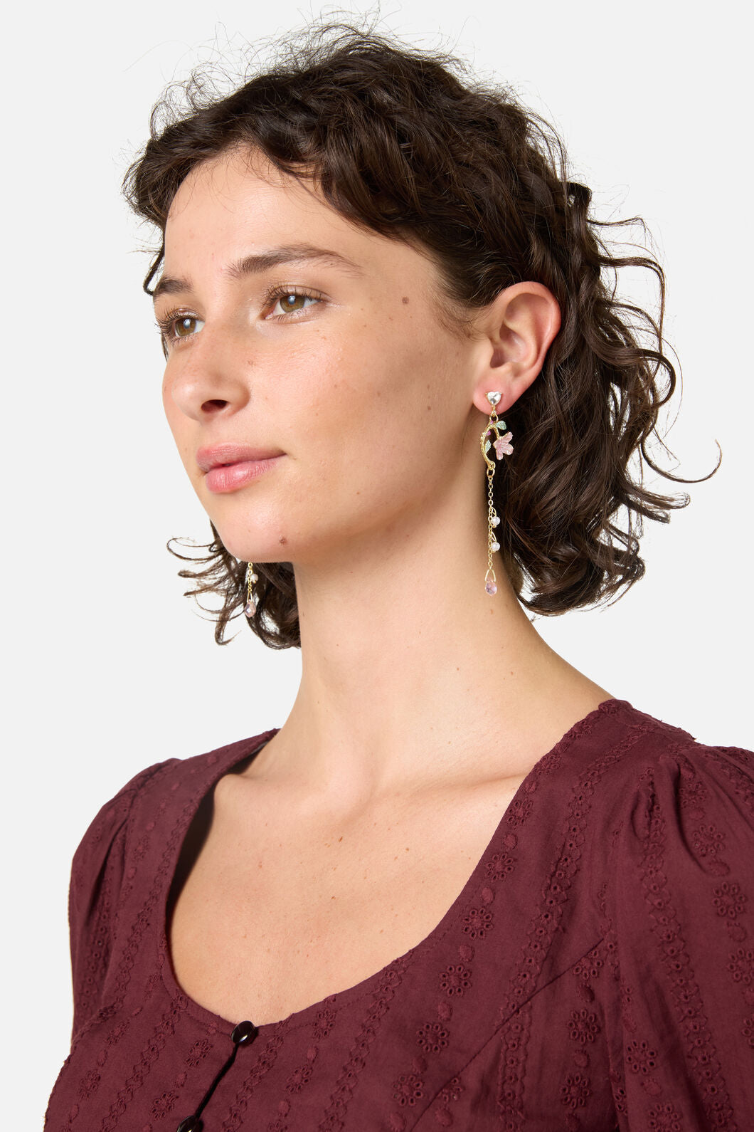 Princess Highway - Gorgeous Floral Drop Earrings - gold