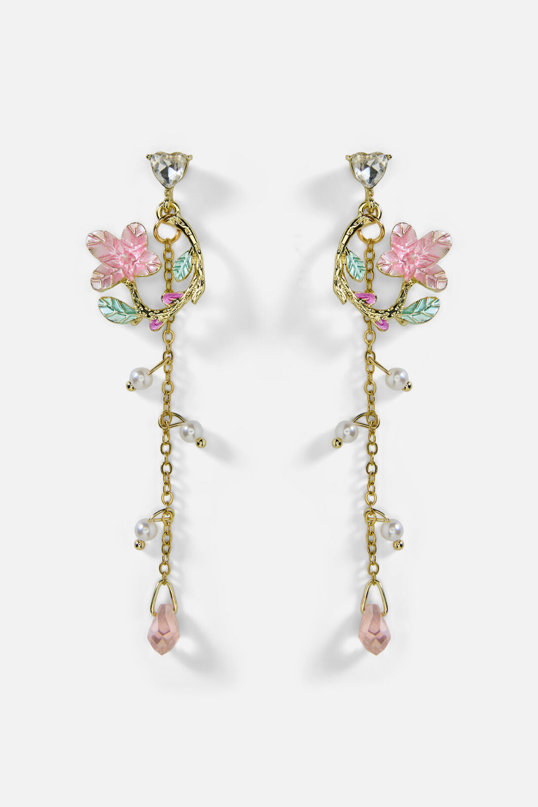 Princess Highway - Gorgeous Floral Drop Earrings - gold