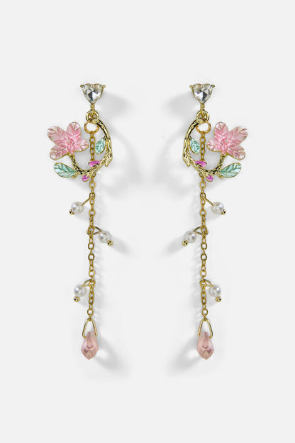 Princess Highway - Gorgeous Floral Drop Earrings - gold