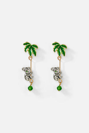 Princess Highway - Koala In The Tree Earrings - green