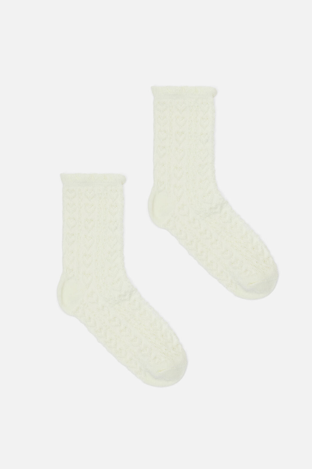 Princess Highway - Textured Heart & Frill Sock - cream