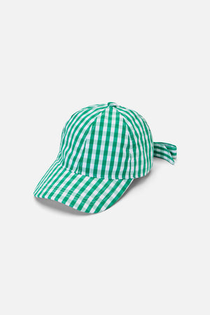 Princess Highway - Gingham Tie Back Cap - green