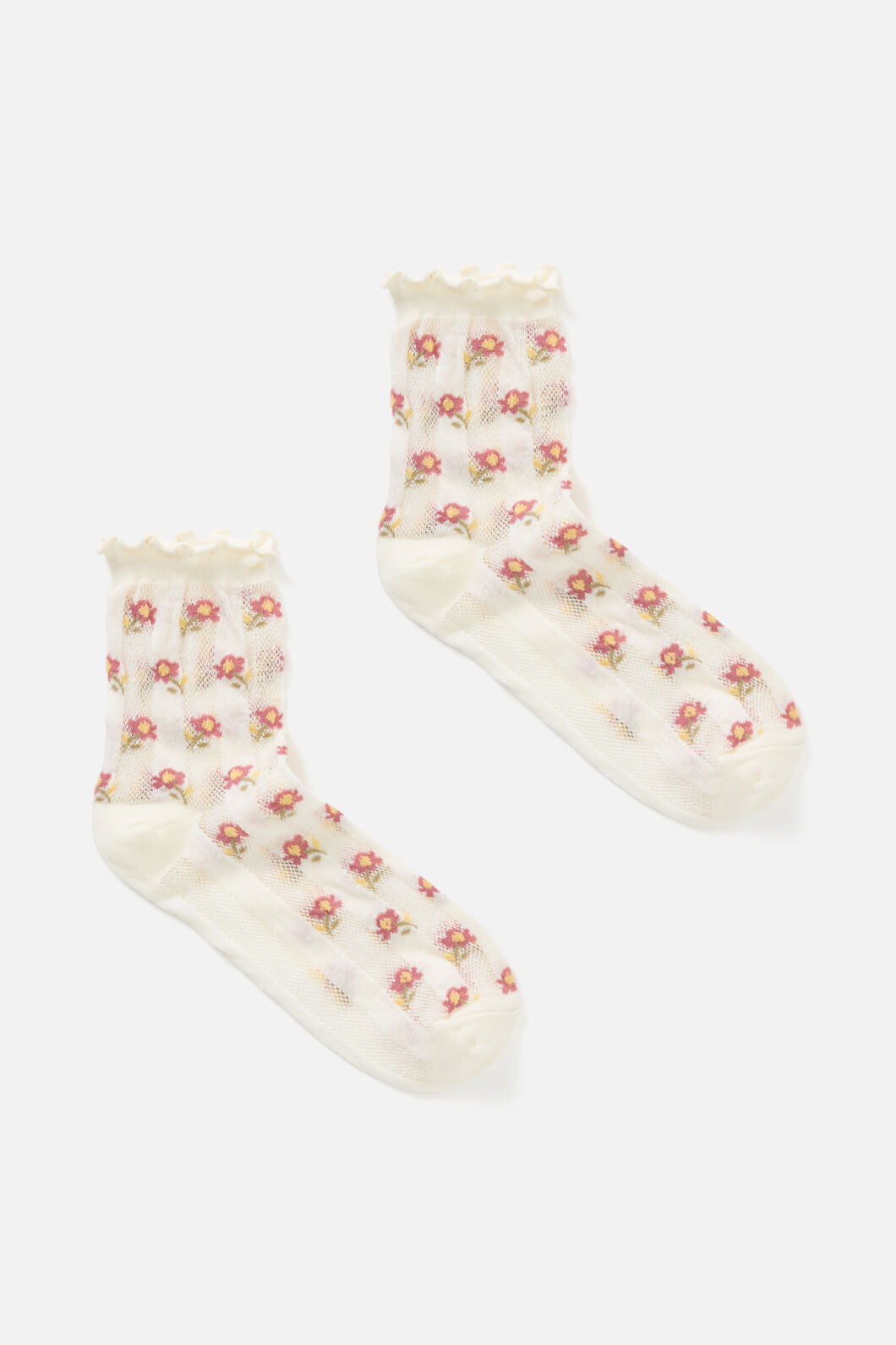 Princess Highway - Light Weight Daisy Socks - white
