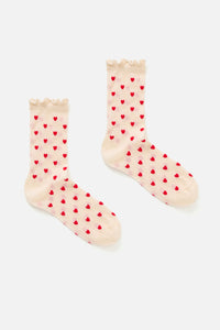 Princess Highway - Summer Heart Socks - cream
