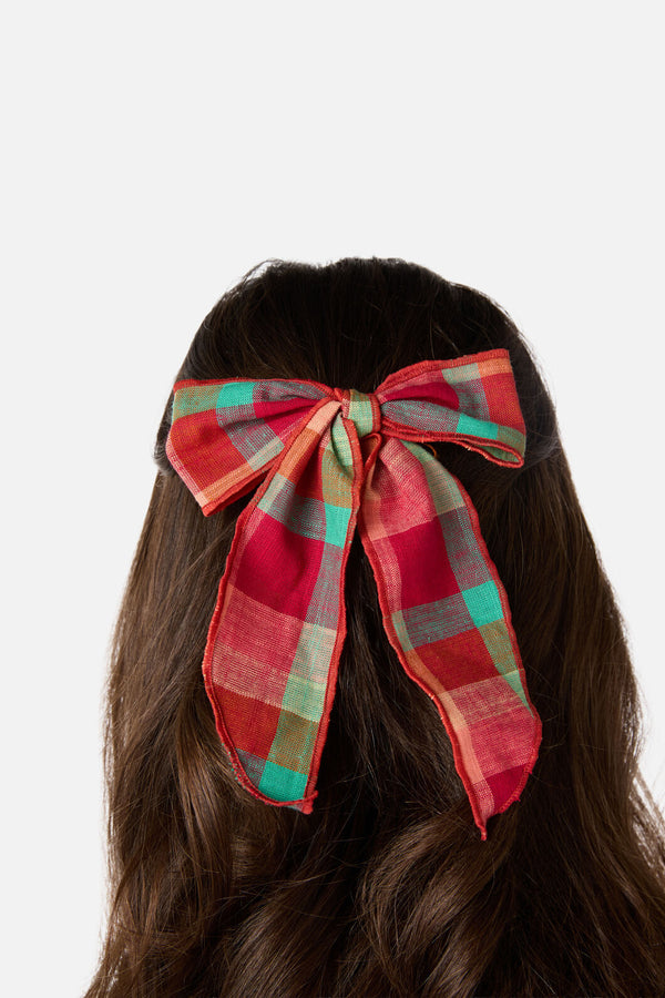 Princess Highway - Piper Check Barrette Bow - pink