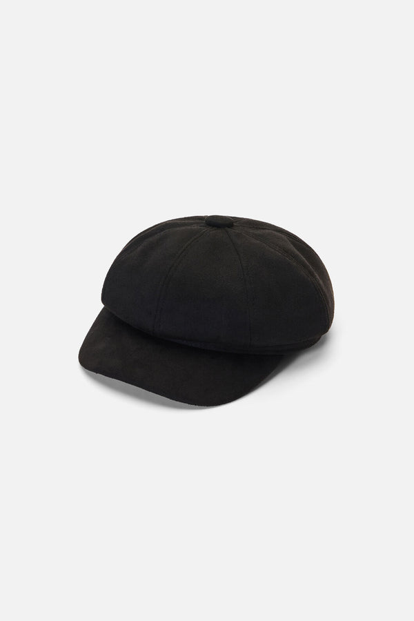 Princess Highway - Black Faux Suede Baker Boy - black