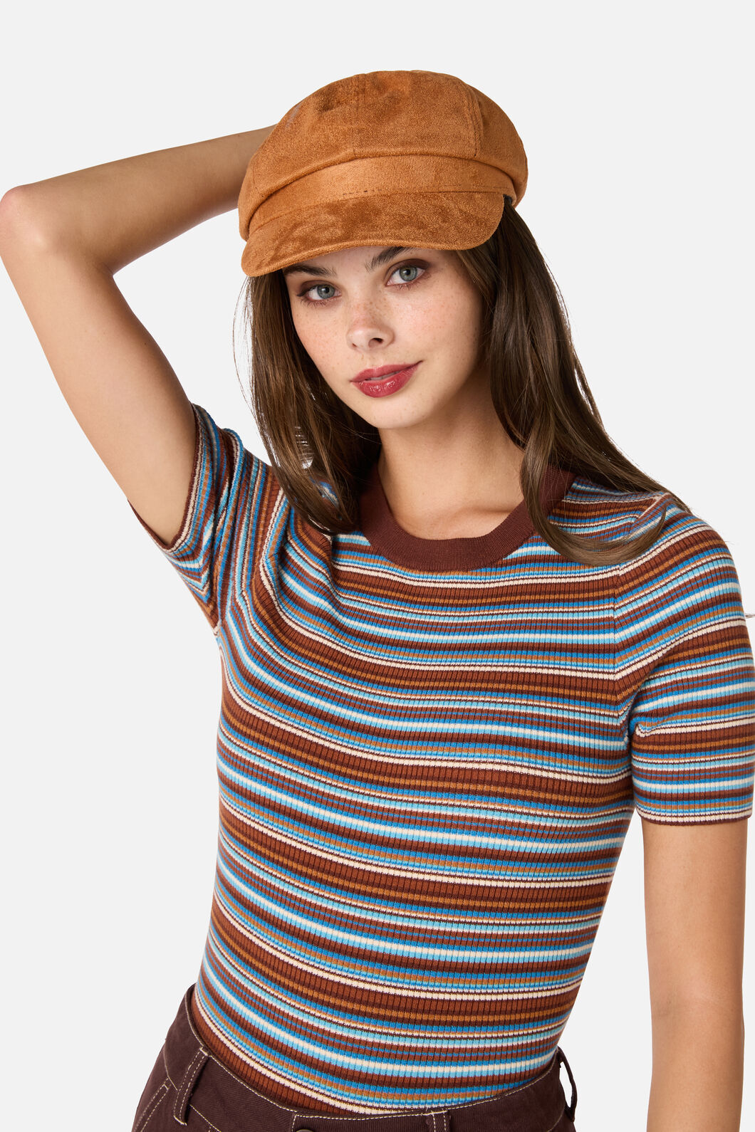 Princess Highway - Tan Faux Suede Baker Boy - tan