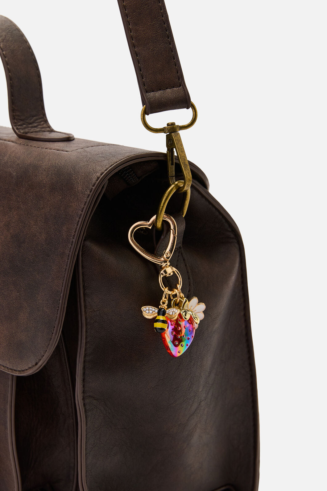 Princess Highway - Bee and Strawberry Bag Charm - gold