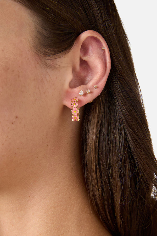 Princess Highway - Daisy Sleeper Earrings - pink
