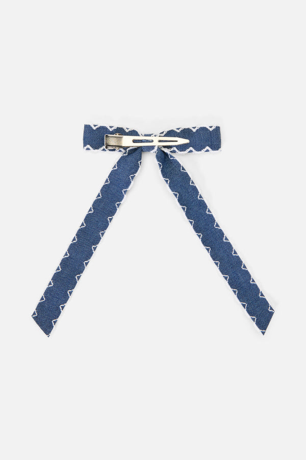 Princess Highway - Chambray Bow Hair Clip - indigo