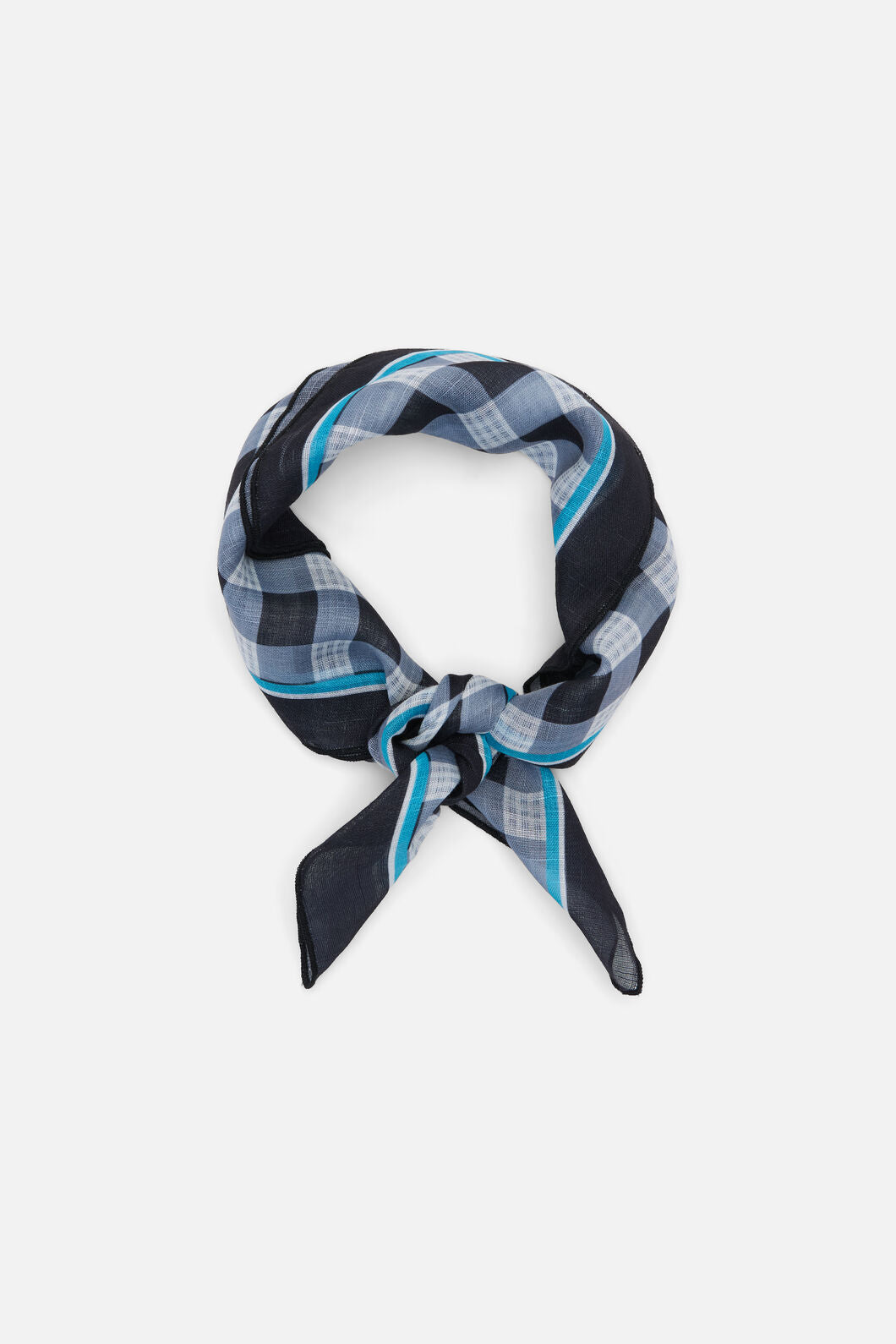 Princess Highway - Navy Check Small Scarf - navy
