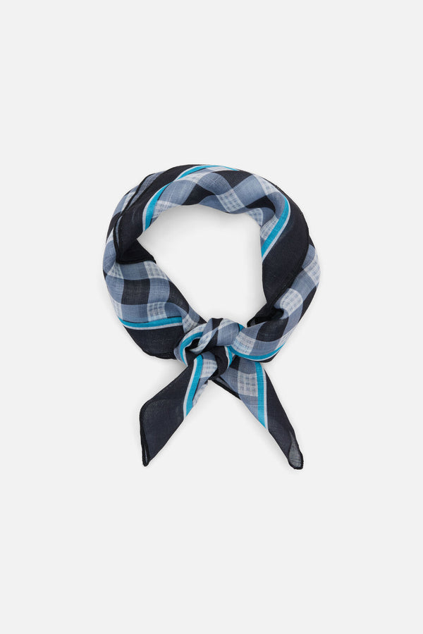 Princess Highway - Navy Check Small Scarf - navy