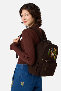 Princess Highway - Duck Embroidered Cord Backpack - chocolate