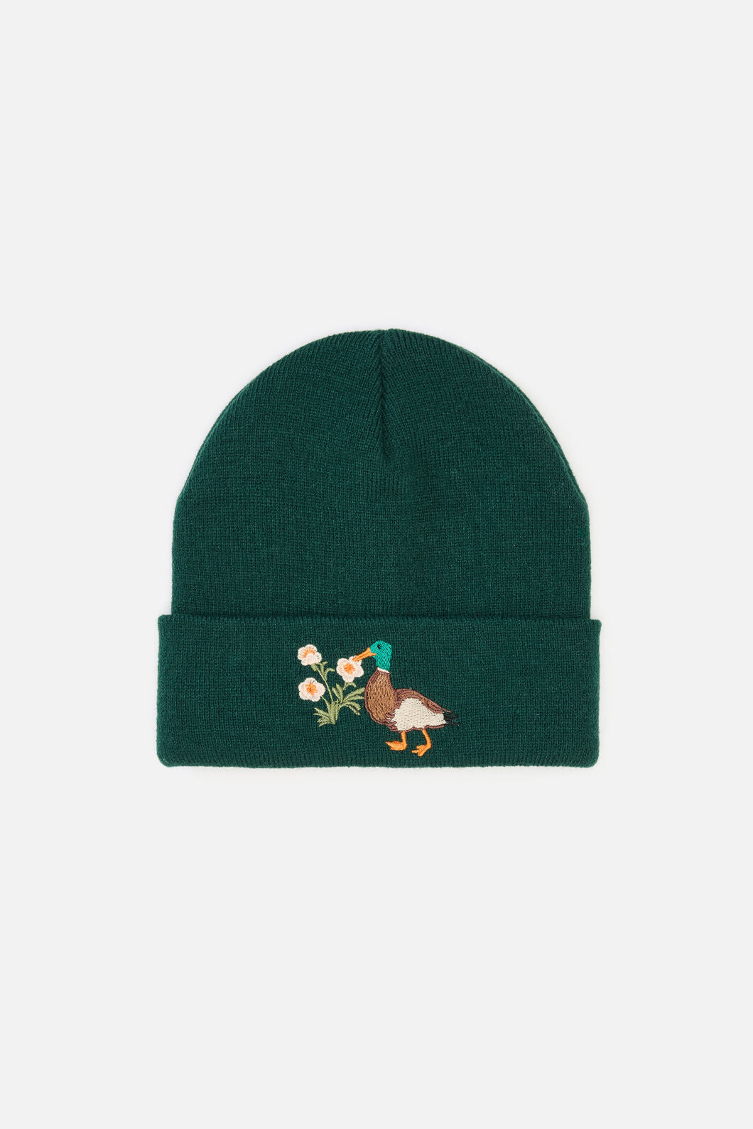 Princess Highway - Duck Embroidered Beanie - green