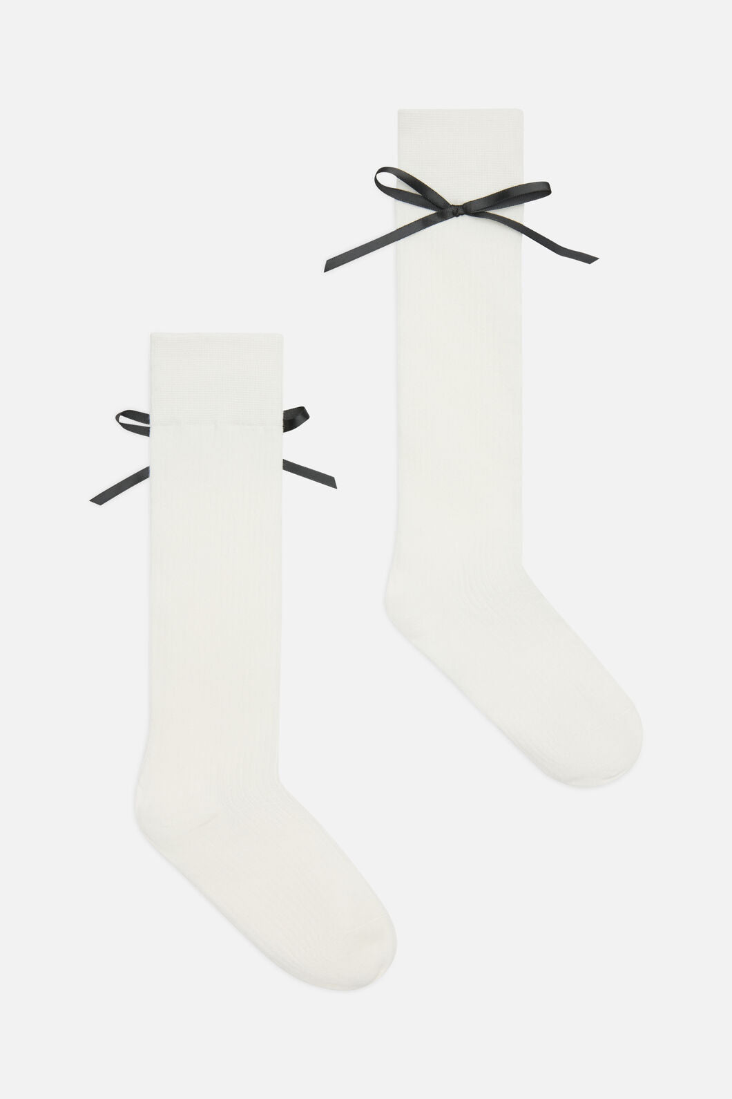 Princess Highway - White Knee High Bow Socks - white