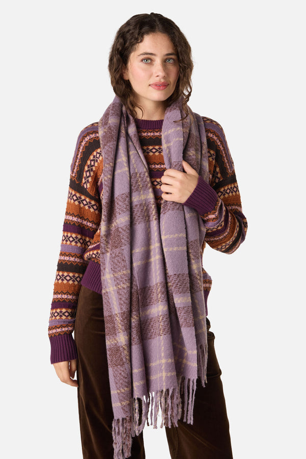 Princess Highway - Lilac Check Scarf - lilac
