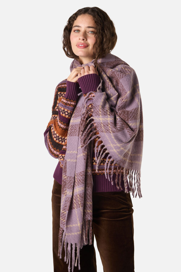 Princess Highway - Lilac Check Scarf - lilac