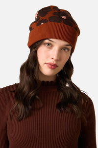 Princess Highway - Donna Flower Knit Beanie - rust