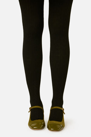 Princess Highway - Black Cable Knit Tights - black