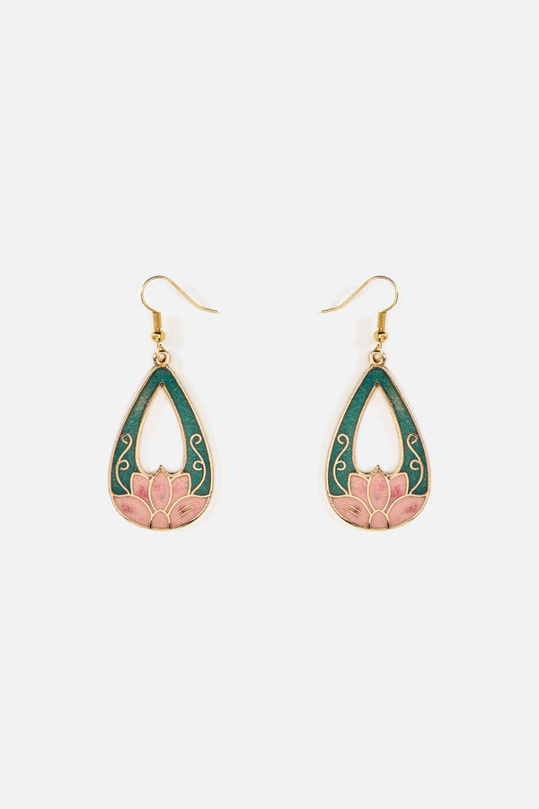 Princess Highway - Lotus Earrings - teal