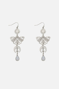 Princess Highway - Midnight Garden Moth Earrings - silver