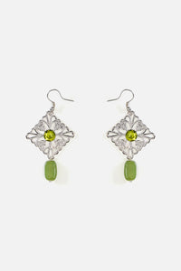 Princess Highway - Pretty Green Stone Earrings - silver
