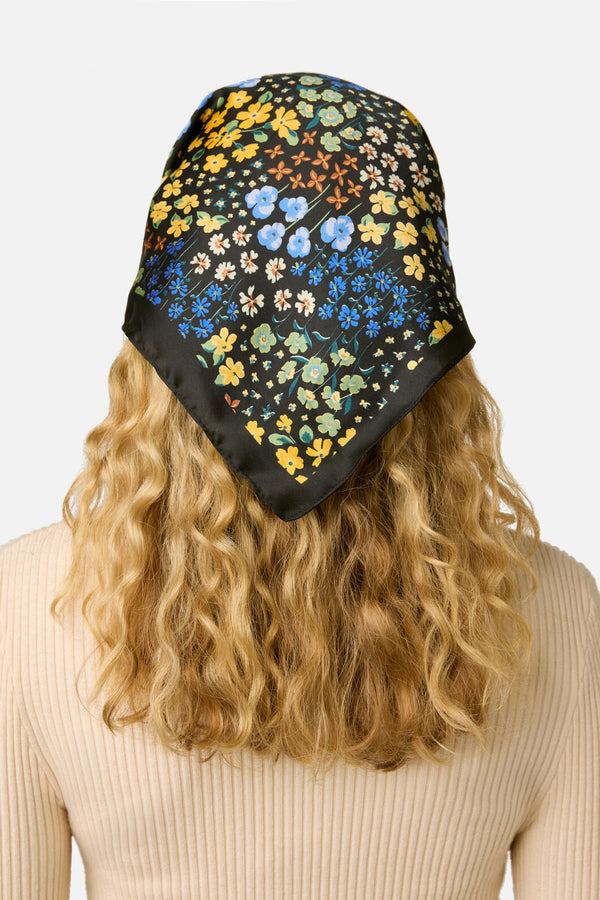 Princess Highway - Iris Ditsy Satin Scarf - black