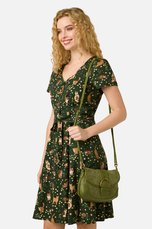 Princess Highway - Olive Faux Suede Buckle Bag - olive