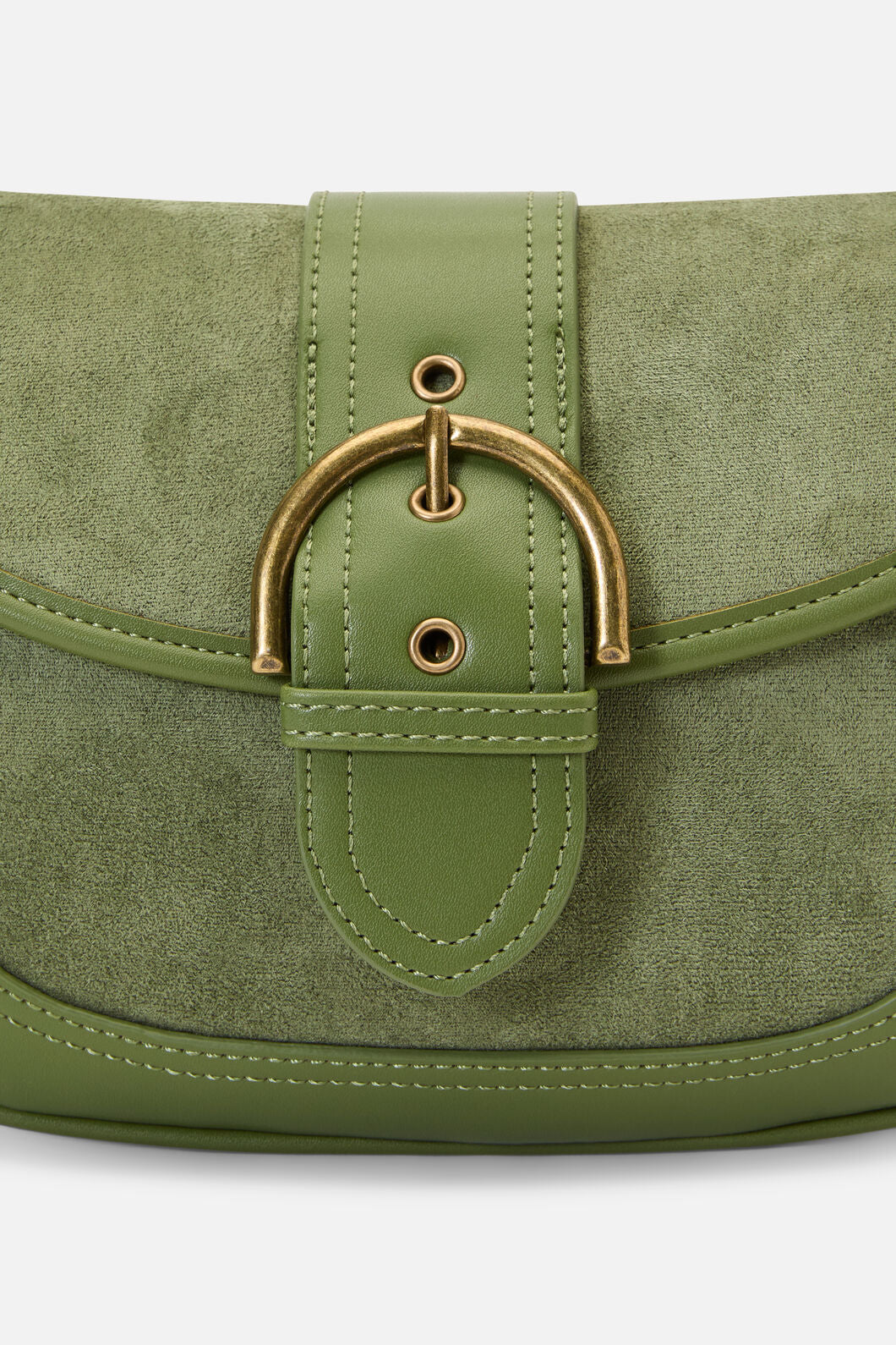 Princess Highway - Olive Faux Suede Buckle Bag - olive