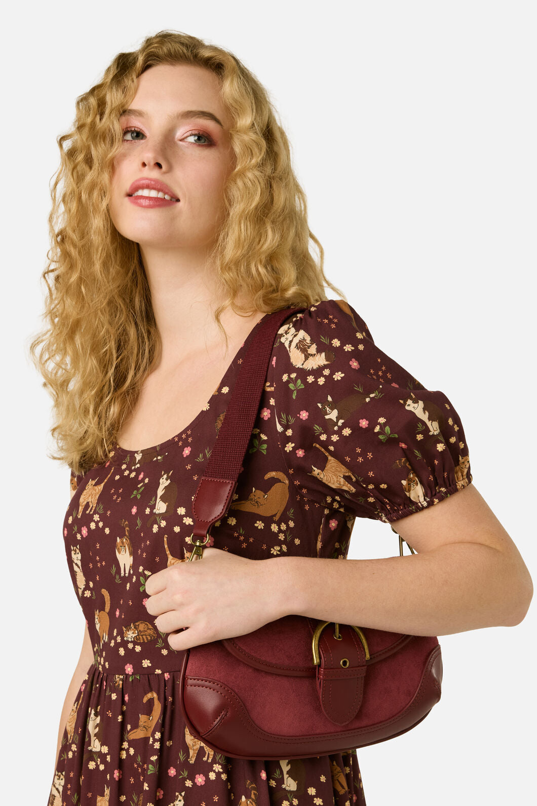 Princess Highway - Plum Faux Suede Buckle Bag - plum