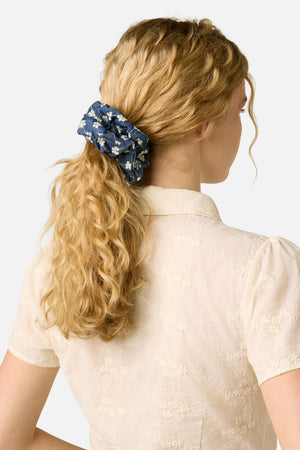 Princess Highway - Denim Daisy Scrunchie - indigo