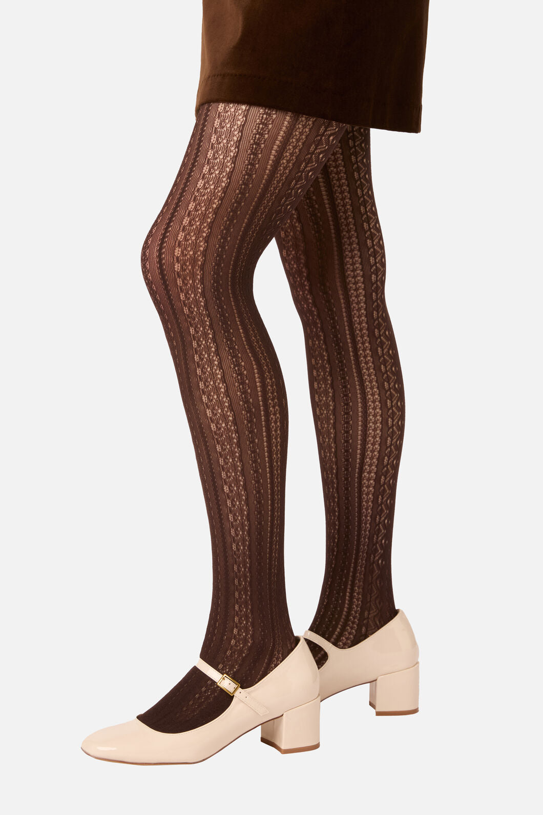 Princess Highway - Chocolate Lacey Tights - chocolate