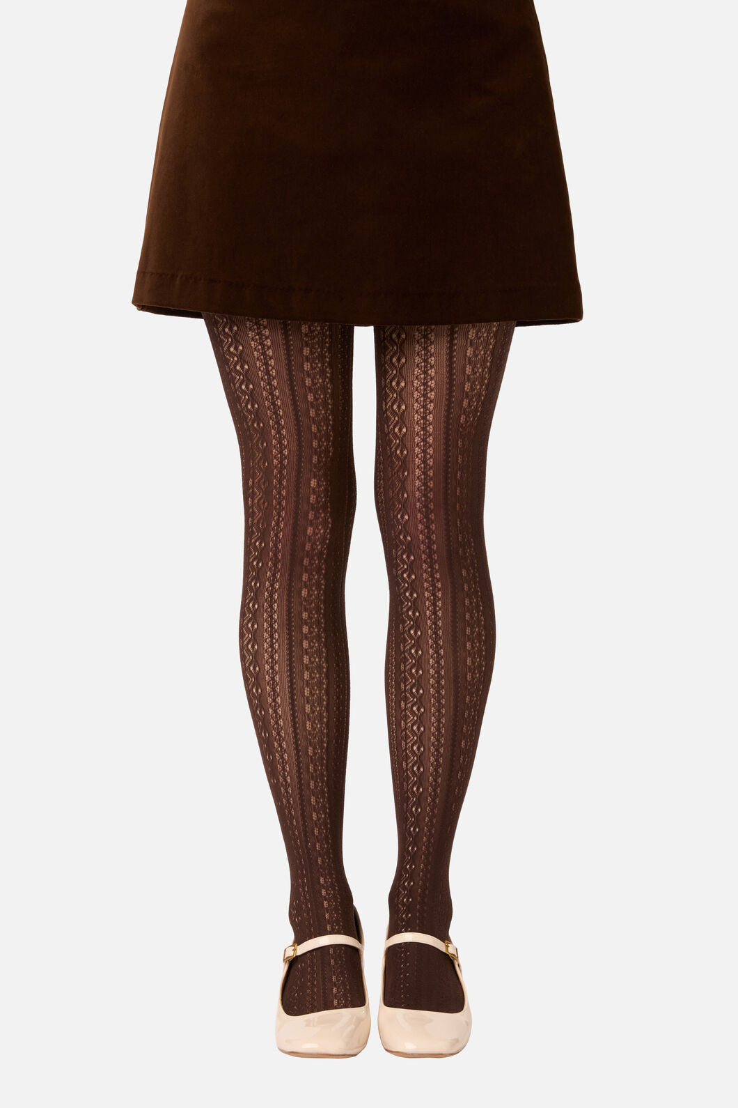 Princess Highway - Chocolate Lacey Tights - chocolate