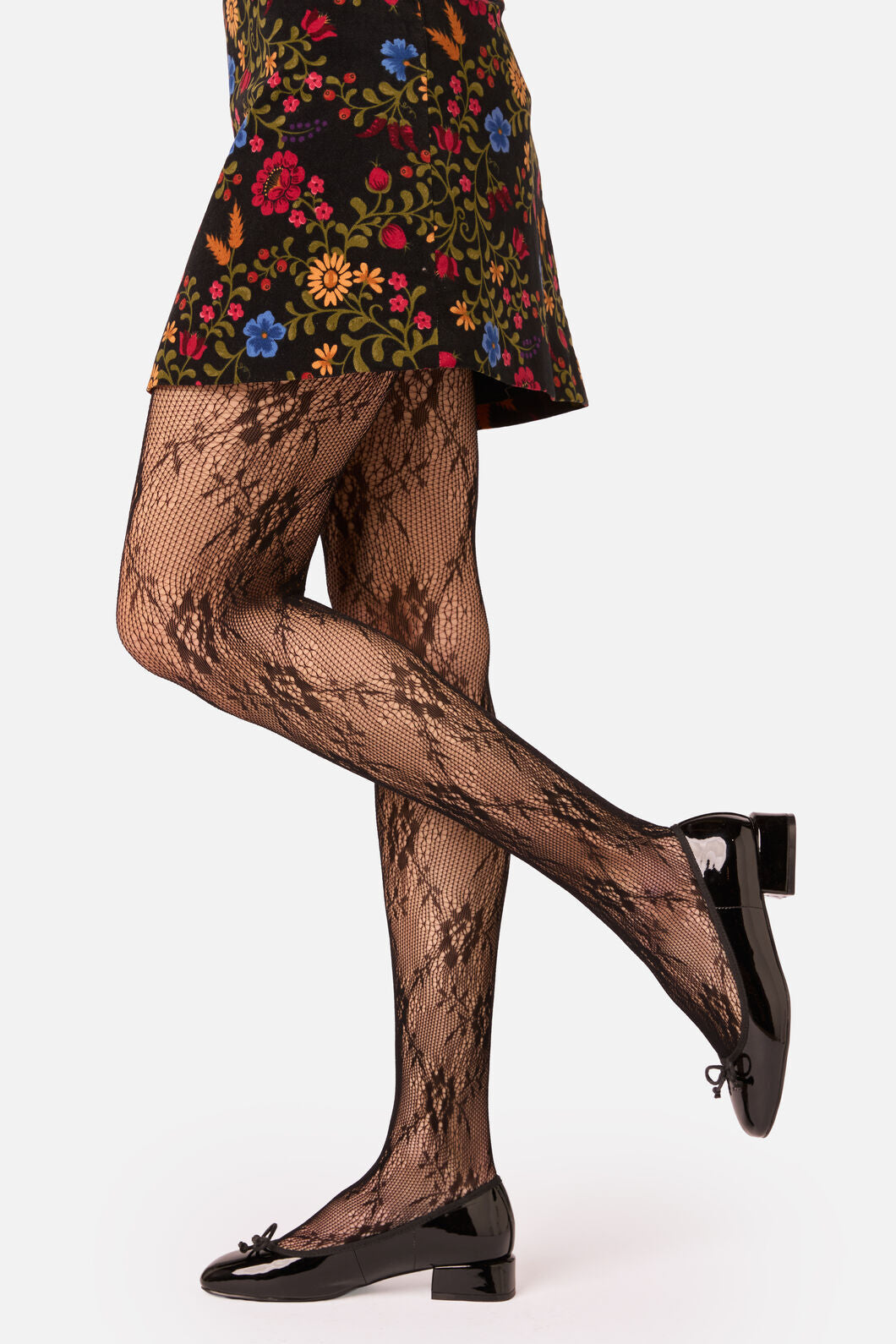 Princess Highway - Rose Fishnet Tights - black