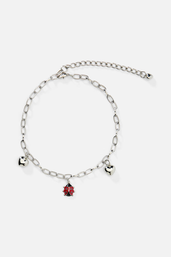 Princess Highway - Ladybug & Hearts Necklace - silver
