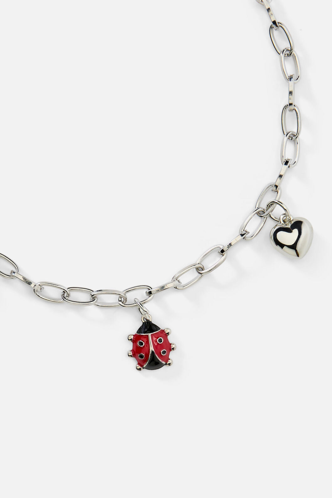 Princess Highway - Ladybug & Hearts Necklace - silver