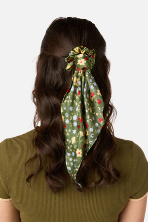 Princess Highway - Ladybug Garden Scarf Scrunchie - green