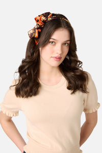 Princess Highway - Posy Narrow Head Scarf - chocolate