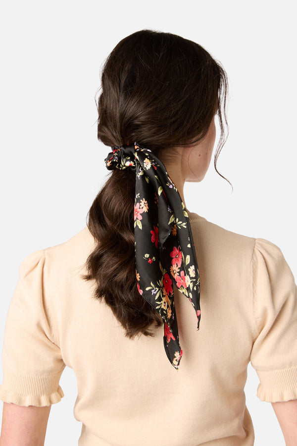Princess Highway - Posy Scarf Scrunchie - black