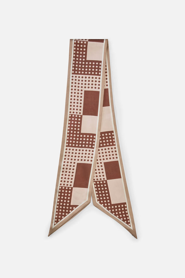 Princess Highway - Chocolate Narrow Satin Scarf - chocolate