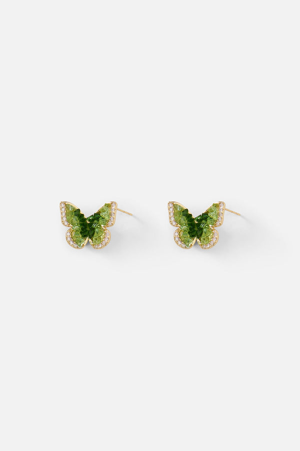 Princess Highway - Green Sparkle Butterfly Earrings - green