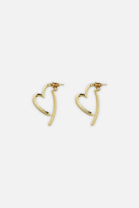Princess Highway - Through Ear Heart Earrings - gold
