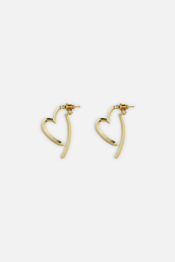 Princess Highway - Through Ear Heart Earrings - gold