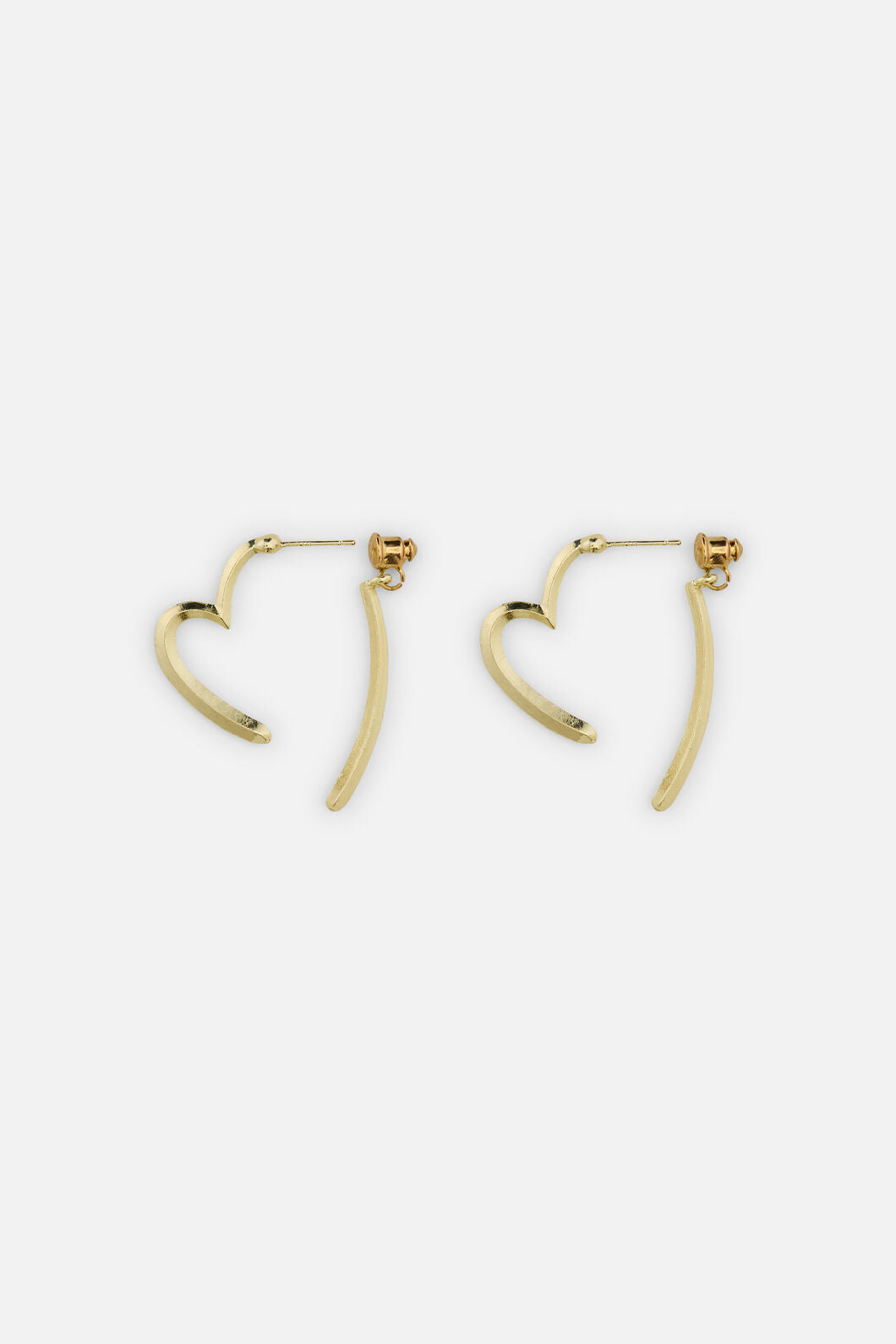 Princess Highway - Through Ear Heart Earrings - gold