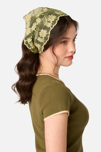 Princess Highway - Olive Lace Small Scarf - olive