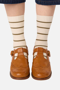 Princess Highway - Cream Striped Rib Sock - cream